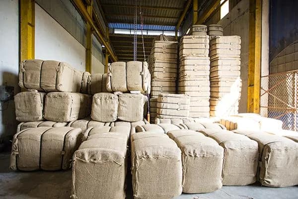 Bales of finished jute goods