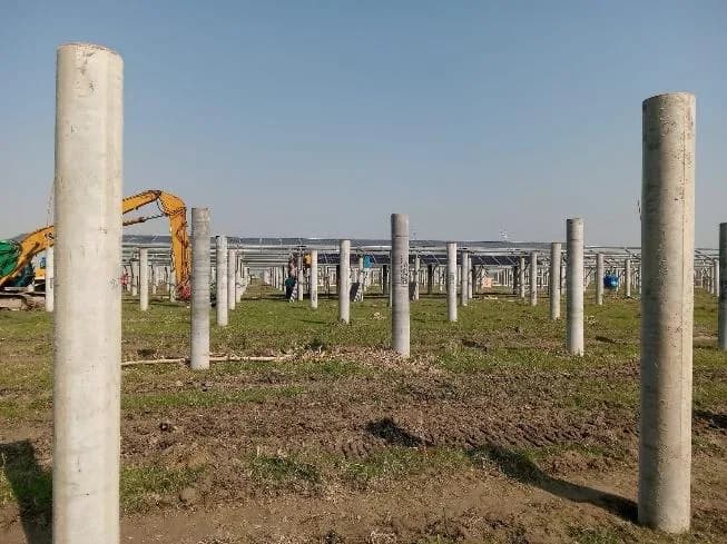 PHC piles installed for a solar power plant